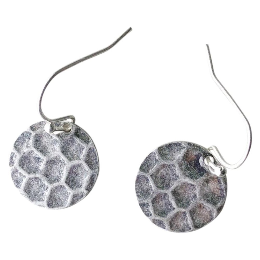 🆕 NASHELLE Harlow Hammered Circle Earrings in Silver